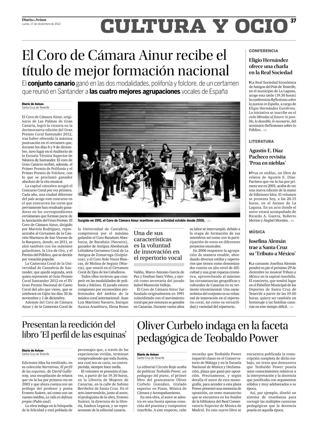 Referencia en prensa - Diario de Avisos