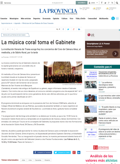 La música coral toma el Gabinete Literario