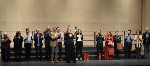 Mariola recogiendo el Gran Premio Nacional