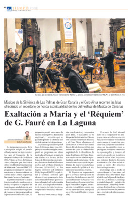 Crítica :Exaltación a María y el 'Requiem' de G. Fauré en La Laguna
