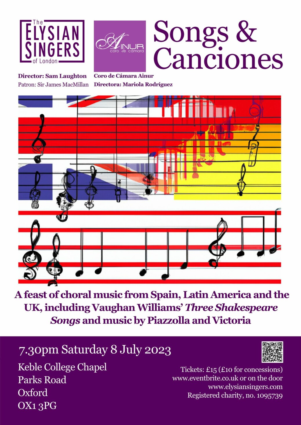 Song Canciones, cartel del concierto en Oxford