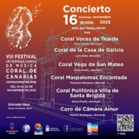 Participamos y coorganizamos una nueva edición del Festival Internacional de Música Coral de Canarias que continúa con el mismo espíritu desde su creación, un reconocimiento a la labor coral que se realiza en Canarias de la que estamos inmensamente orgullosos.