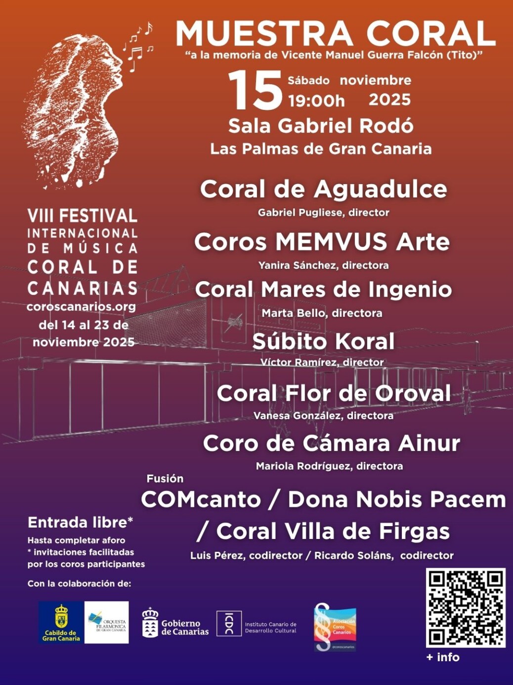 Participamos y coorganizamos una nueva edición del Festival Internacional de Música Coral de Canarias que continúa con el mismo espíritu desde su creación, un reconocimiento a la labor coral que se realiza en Canarias de la que estamos inmensamente orgullosos.