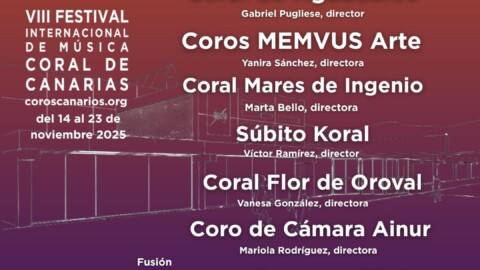 Participamos y coorganizamos una nueva edición del Festival Internacional de Música Coral de Canarias que continúa con el mismo espíritu desde su creación, un reconocimiento a la labor coral que se realiza en Canarias de la que estamos inmensamente orgullosos.