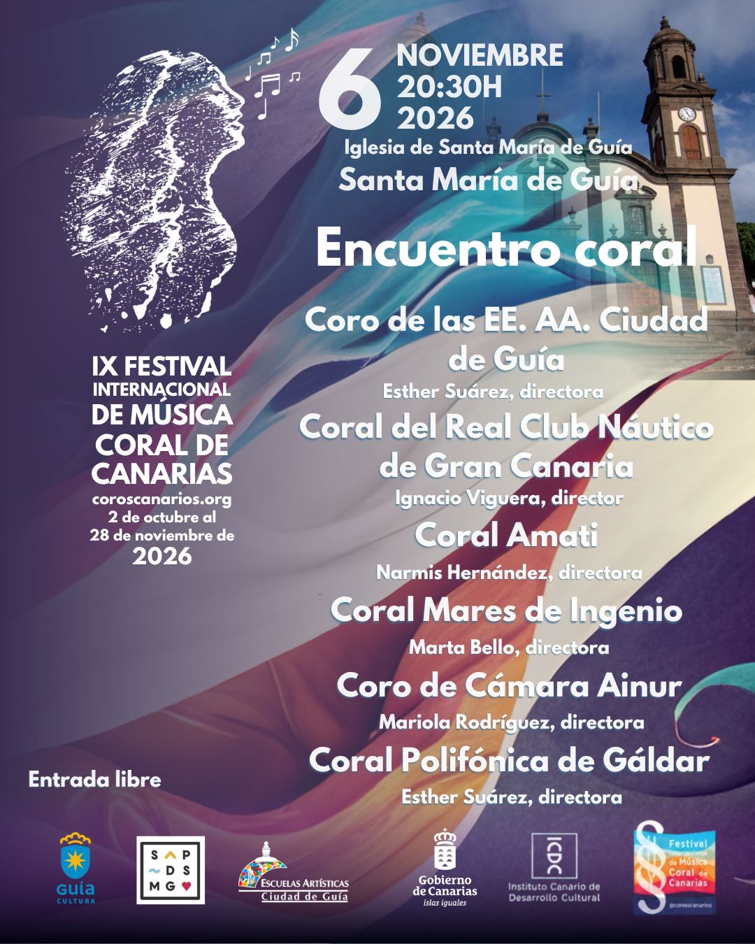 Participaremos en el Encuentro Coral en Santa María de Guía dentro del FIMCCanarias2026
